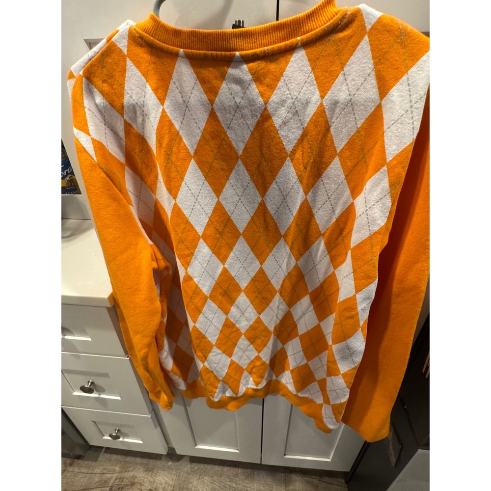 Colosseum Tennessee Volunteers Argyle Sweatshirt Women's Medium Orange Gray - Picture 4 of 4